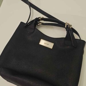 DKNY Black Leather Tote Bag